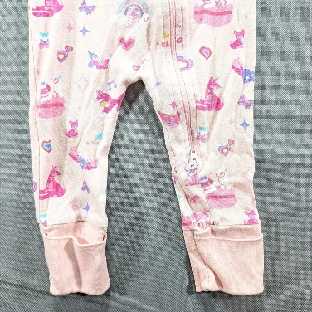 Paris Hilton Sliving Babygirl One Piece Pajama Zip Up Size 6-9m